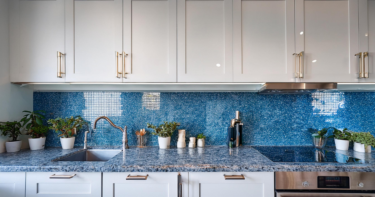 Top 9 White Kitchen With Blue Pearl Granite Backsplash Ideas